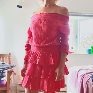 Michael Kors Red Ruffled Dress